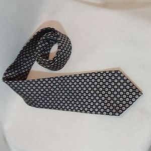 Lauren Ralph Lauren Navy Blue Print Mens Silk Neck Tie